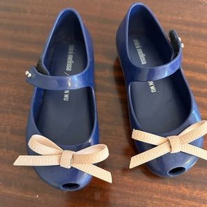 Mini Melissa Jason Wu blue toddler size 10 shoes w pink bow